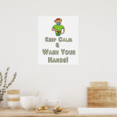 Ruhe behalten und Hände waschen Poster (Küche)