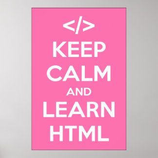 Ruhe behalten und HTML-Poster lernen Poster