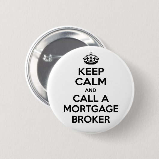 Ruhe behalten und Hypothekenmakler anrufen Button (Vorne & Hinten)