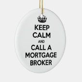 Ruhe behalten und Hypothekenmakler anrufen Keramik Ornament (Rechts)
