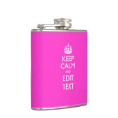 Ruhe behalten und Ihr Text Girl Pink Flachmann (Rechts)