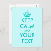 Ruhe behalten und Ihre Textpostkarten | Türkisblau Postkarte (Vorne/Hinten)