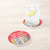 Ruhe behalten und Jane Austen gelesen Getränkeuntersetzer (Seite)