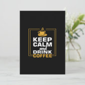 Ruhe behalten und Kaffee trinken Einladung (Stehend Vorderseite)