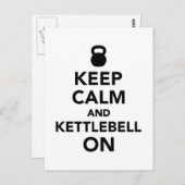 Ruhe behalten und Kettlebell auf Postkarte (Vorne/Hinten)