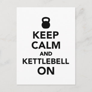 Ruhe behalten und Kettlebell auf Postkarte