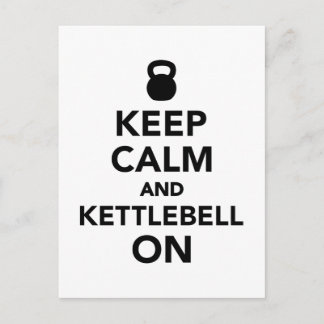 Ruhe behalten und Kettlebell auf Postkarte