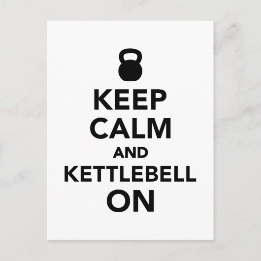 Ruhe behalten und Kettlebell auf Postkarte (Vorderseite)