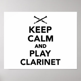 Ruhe behalten und Klarinette spielen Poster