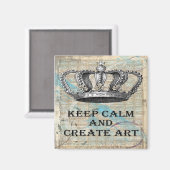 Ruhe behalten und Kunst Vintages abstraktes Design Magnet (Vorderseite/Rückseite)