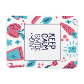 Ruhe behalten und Lächeln auf | Niedlicher Satz Magnet (Horizontal)