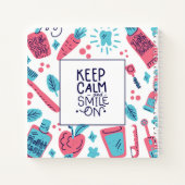 Ruhe behalten und Lächeln auf | Niedlicher Satz Notizblock (Rückseite)