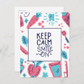 Ruhe behalten und Lächeln auf | Niedlicher Satz Postkarte (Vorne/Hinten)