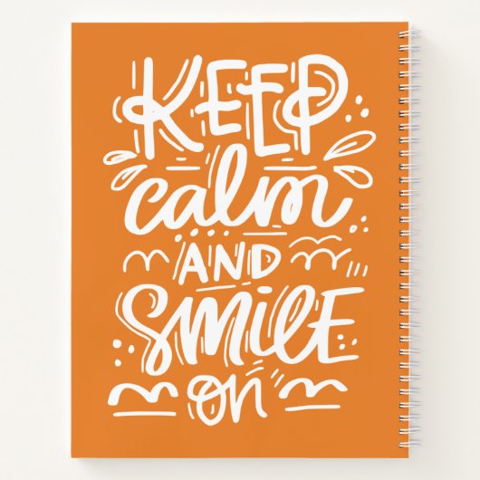 Ruhe behalten und Lächeln auf Notizblock (Rückseite)