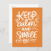 Ruhe behalten und Lächeln auf Postkarte (Vorne/Hinten)
