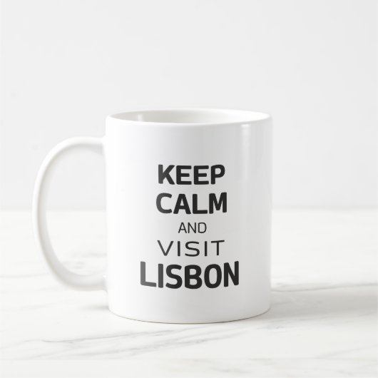 Ruhe behalten und Lissabon besuchen Kaffeetasse (Links)