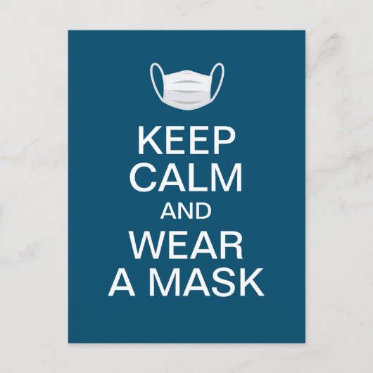 Ruhe behalten und Maske tragen Postkarte (Vorderseite)