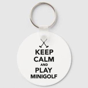 Ruhe behalten und Minigolf spielen Schlüsselanhänger