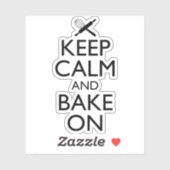 Ruhe behalten und nachbacken aufkleber (Blatt)