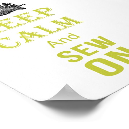 Ruhe behalten und nähen poster (Ecke)