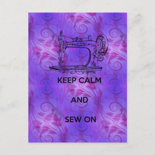 Ruhe behalten und nähen postkarte (Vorderseite)