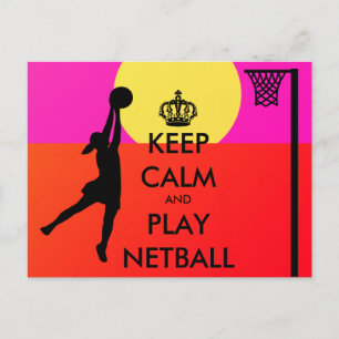 Ruhe behalten und Netball-Slogan wiedergeben Postkarte