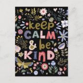 Ruhe behalten und nette Blume der Volkskunst sein Postkarte (Vorderseite)