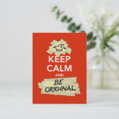 Ruhe behalten und originell sein postkarte (Stehend Vorderseite)