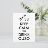Ruhe behalten und Ouzo trinken Postkarte (Stehend Vorderseite)