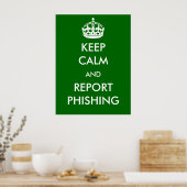 Ruhe behalten und Phishing-Poster melden Poster (Küche)