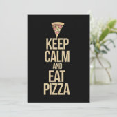 Ruhe behalten und Pizza essen Einladung (Stehend Vorderseite)
