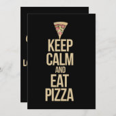 Ruhe behalten und Pizza essen Einladung (Vorne/Hinten)