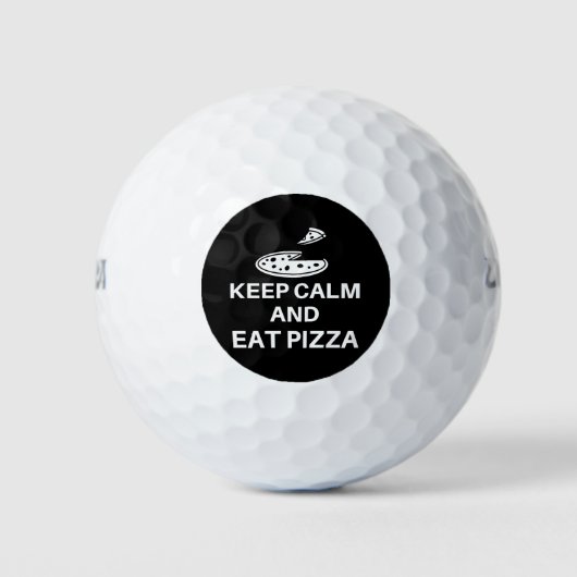 Ruhe behalten und Pizza essen Golfball (Vorderseite)