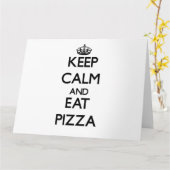 Ruhe behalten und Pizza essen Karte (Gelbe Blume)