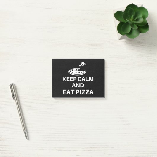 Ruhe behalten und Pizza essen Post-it Klebezettel (Büro)