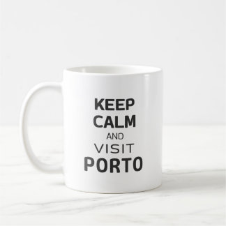 Ruhe behalten und Porto besuchen Kaffeetasse