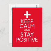 Ruhe behalten und Positiv Bleibe Postkarte (Vorne/Hinten)