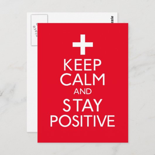 Ruhe behalten und Positiv Bleibe Postkarte (Vorne/Hinten)