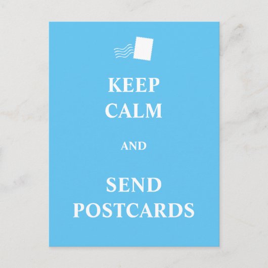 Ruhe behalten und Postkarten versenden (Vorderseite)