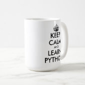 Ruhe behalten und Python lustigen Software-Ingenie Kaffeetasse (VorderseiteRechts)