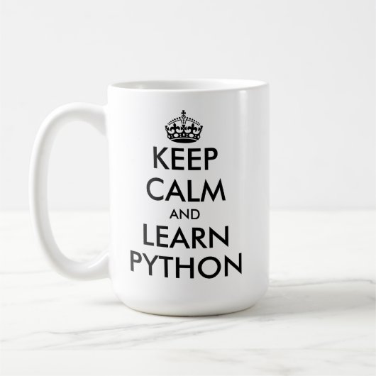 Ruhe behalten und Python lustigen Software-Ingenie Kaffeetasse (Links)
