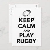 Ruhe behalten und Rugby spielen Postkarte (Vorne/Hinten)