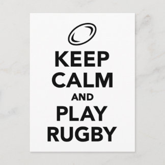 Ruhe behalten und Rugby spielen Postkarte