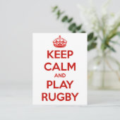 Ruhe behalten und Rugby spielen Postkarte (Stehend Vorderseite)