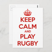 Ruhe behalten und Rugby spielen Postkarte (Vorne/Hinten)
