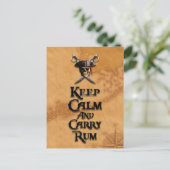 Ruhe behalten und Rum tragen Postkarte (Stehend Vorderseite)