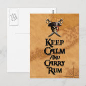 Ruhe behalten und Rum tragen Postkarte (Vorne/Hinten)