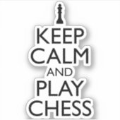 Ruhe behalten und Schach spielen Aufkleber (Vorderseite)