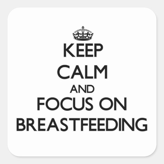 Ruhe behalten und Schwerpunkt Stillen Quadratischer Aufkleber (Vorderseite)