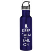 Ruhe behalten und segeln | Funny naublue Edelstahlflasche (Vorderseite)